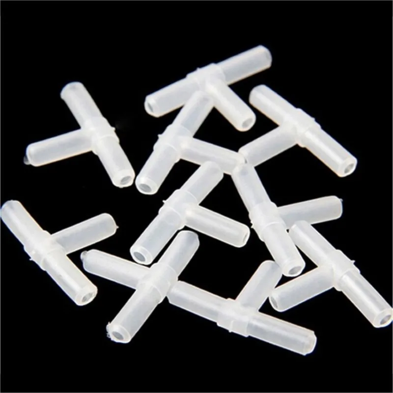 10/ 20PCS 4mm Plastic Tee's "T" 3-Way Aquarium Air Pump Line Tubing Joints Connectors For Fish Tank Acuarios