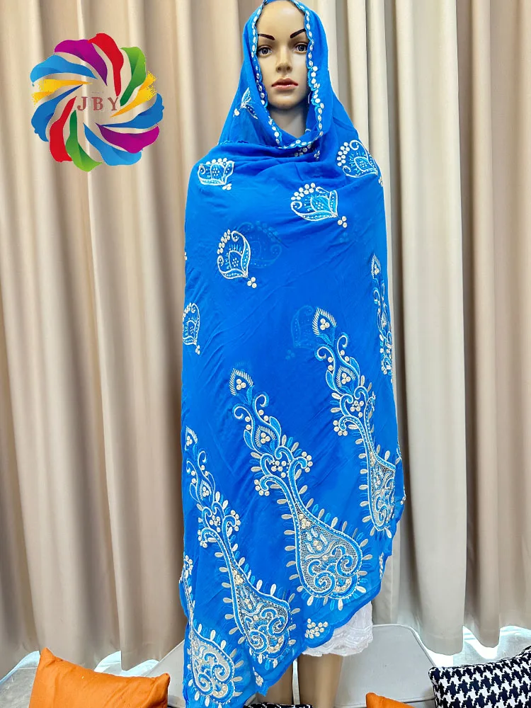african muslim women scarf Scarf High Quality 100% Cotton Dubai African Women Islamic Scarf  Embroidery Chemical Lace Scaf