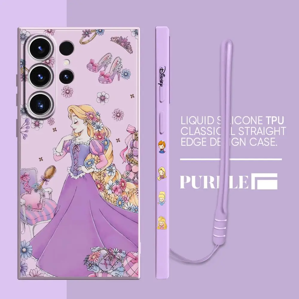 공주 라푼젤 디즈니 소녀 휴대폰 케이스, 삼성 갤럭시 S24 울트라 S23 울트라 5G S21 플러스 S22 S20 FE S20 럭셔리 실리콘 커버