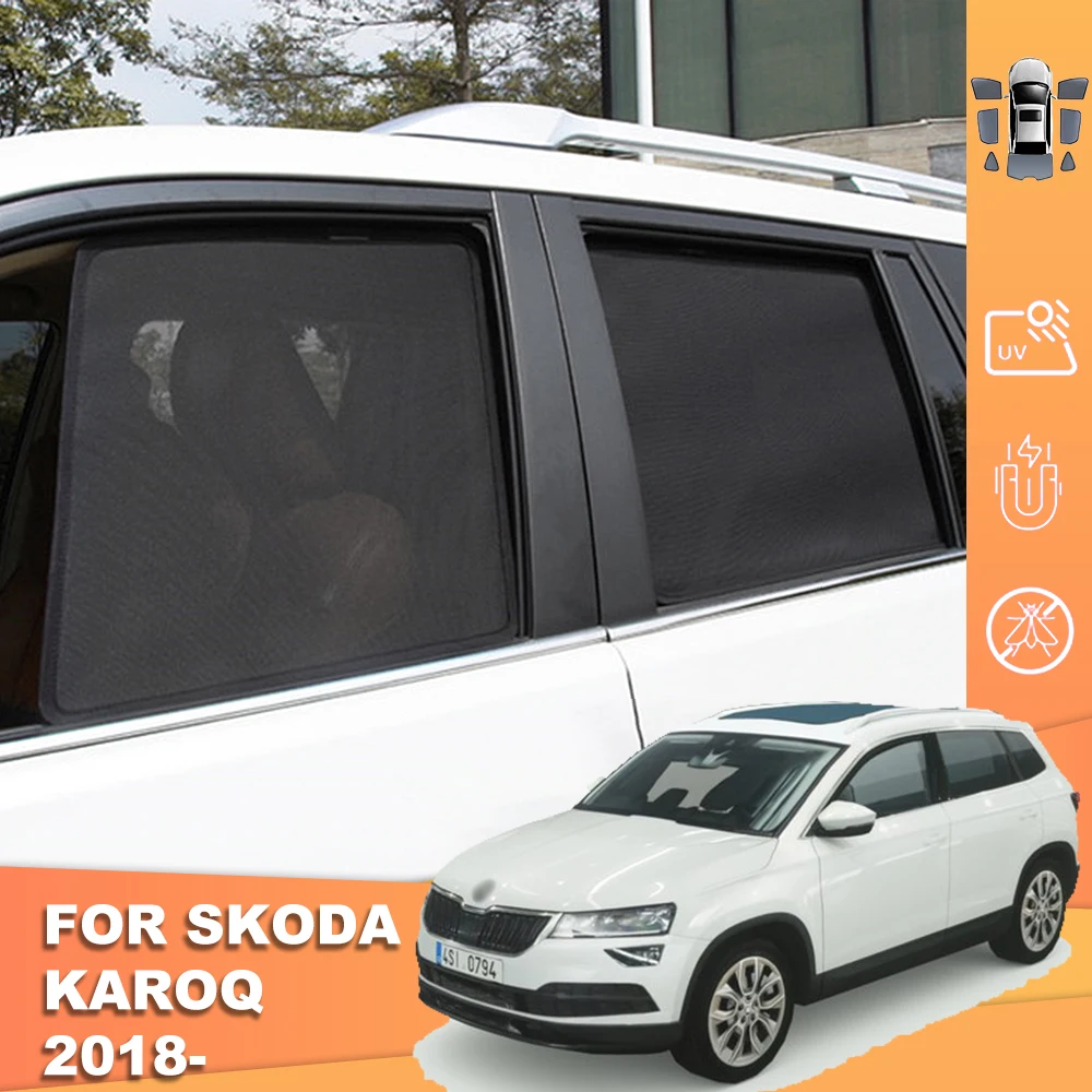 

For Skoda Karoq NU7 2017-2024 Magnetic Car Sunshade Front Windshield Frame Curtain Rear Side Baby Window Sun Shade Shield