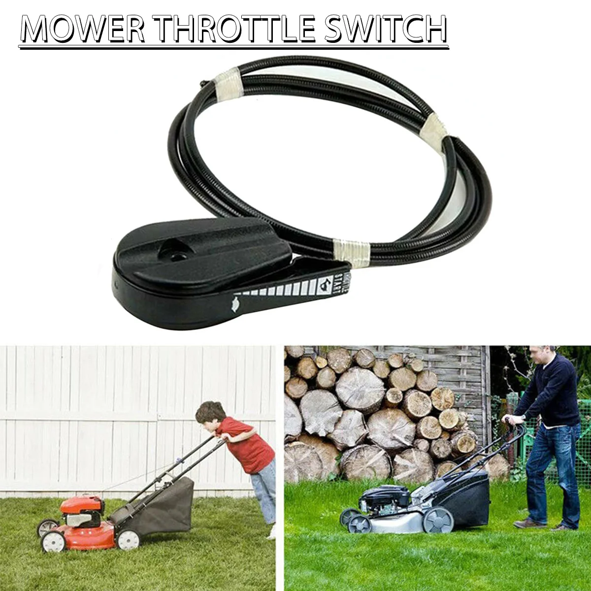 

1 Set Lawn Mower Throttle Control Cable Universal Control Switch Lever Handle Kit For Electric Petrol Lawnmowers Garden Tools