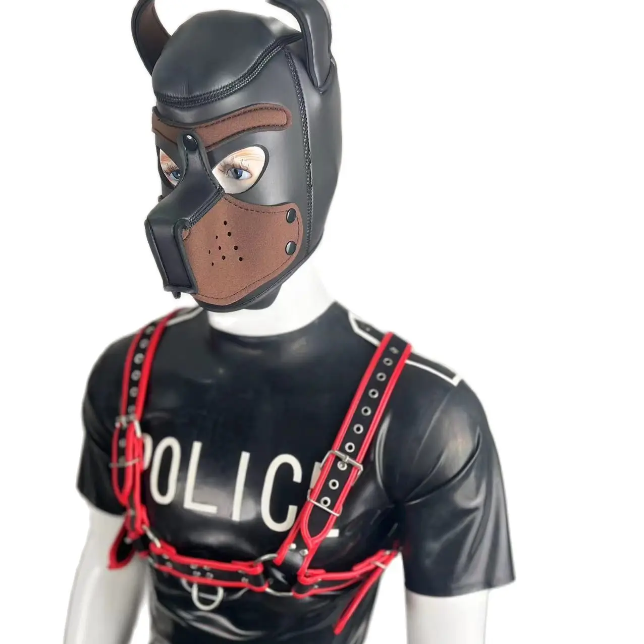 

XL Large Size Puppy Cosplay Padded Rubber Full Head Hood Mask with Ears for Men Women Dog Role Play doggy mask cosplay
