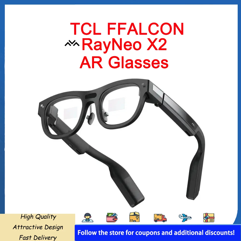 TCL RayNeo X2 FFALCON X2 AR Glasses-6GB+128GB Snapdragon XR2 Chip Micro LED 1080P 16MPx Camera Realtime Translation Subtitles