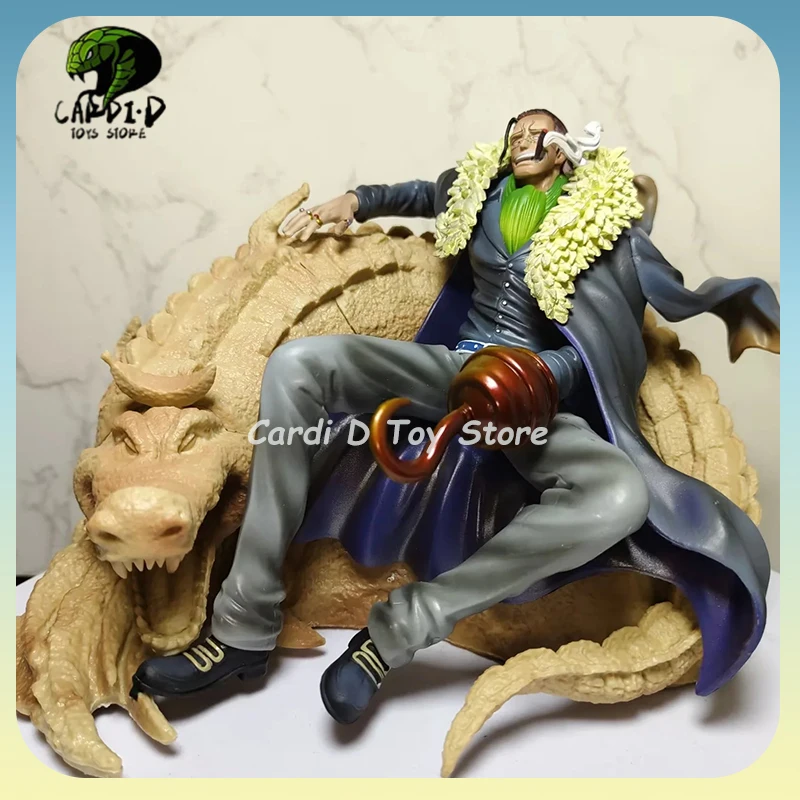

22cm One Piece Anime Figure Sir Crocodile Action Figurine Sitting Posture With Box Room Ornament Model Pendant Birthday Gift
