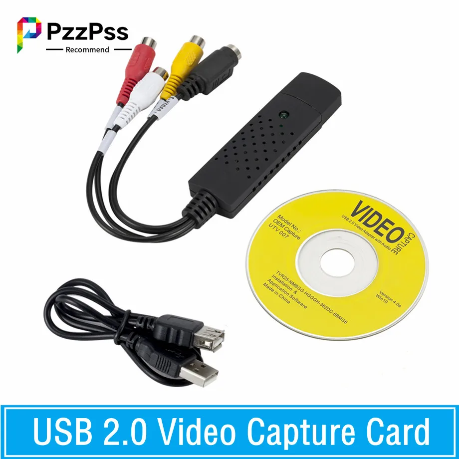 Convertisseur VHS vers DVD USB 2.0, convertisseur vidéo analogique vers format numérique, audio vidéo, carte de capture d'enregistrement VHS, adaptateur PC de qualité