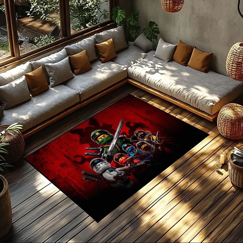 Yyxsgdmw Cartoon Teppich Ninjago Design - 160x200cm, Handgetuftet, Rutschfest Für Wohnzimmer
