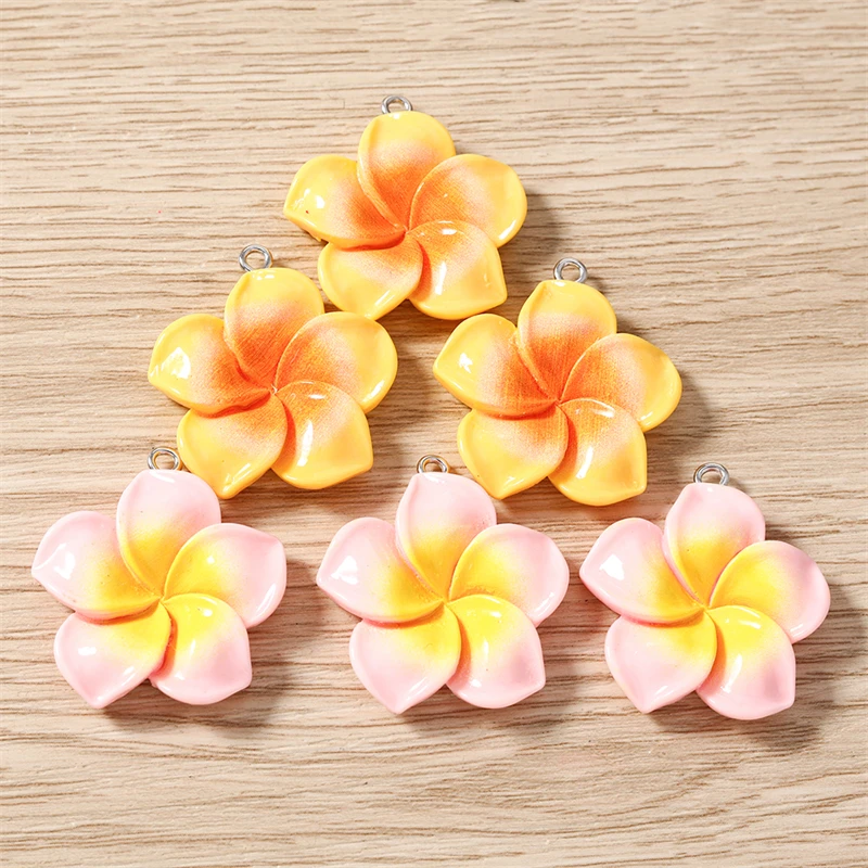 10 Stück 27 x 31 mm niedliche Blumenanhänger aus Kunstharz für die Schmuckherstellung, Ohrringe, Halsketten, Armbänder, DIY-Bastelzubehör – Detail 6