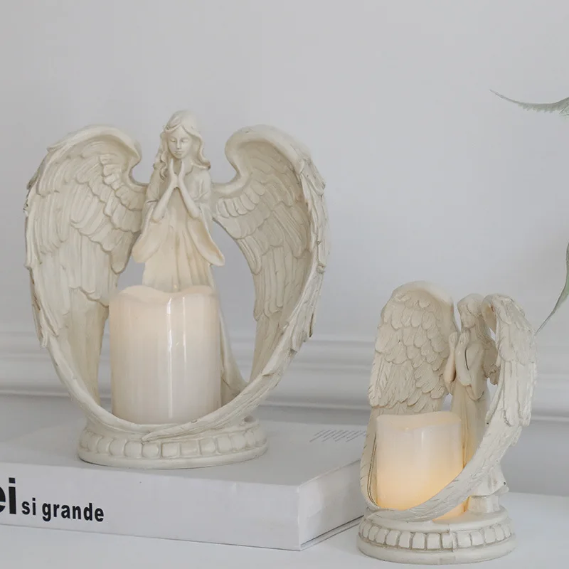 

Electronic Candle Holder Christian Living Room Christian Church Decorations Angel Home Decoration Accessories for Living Room M