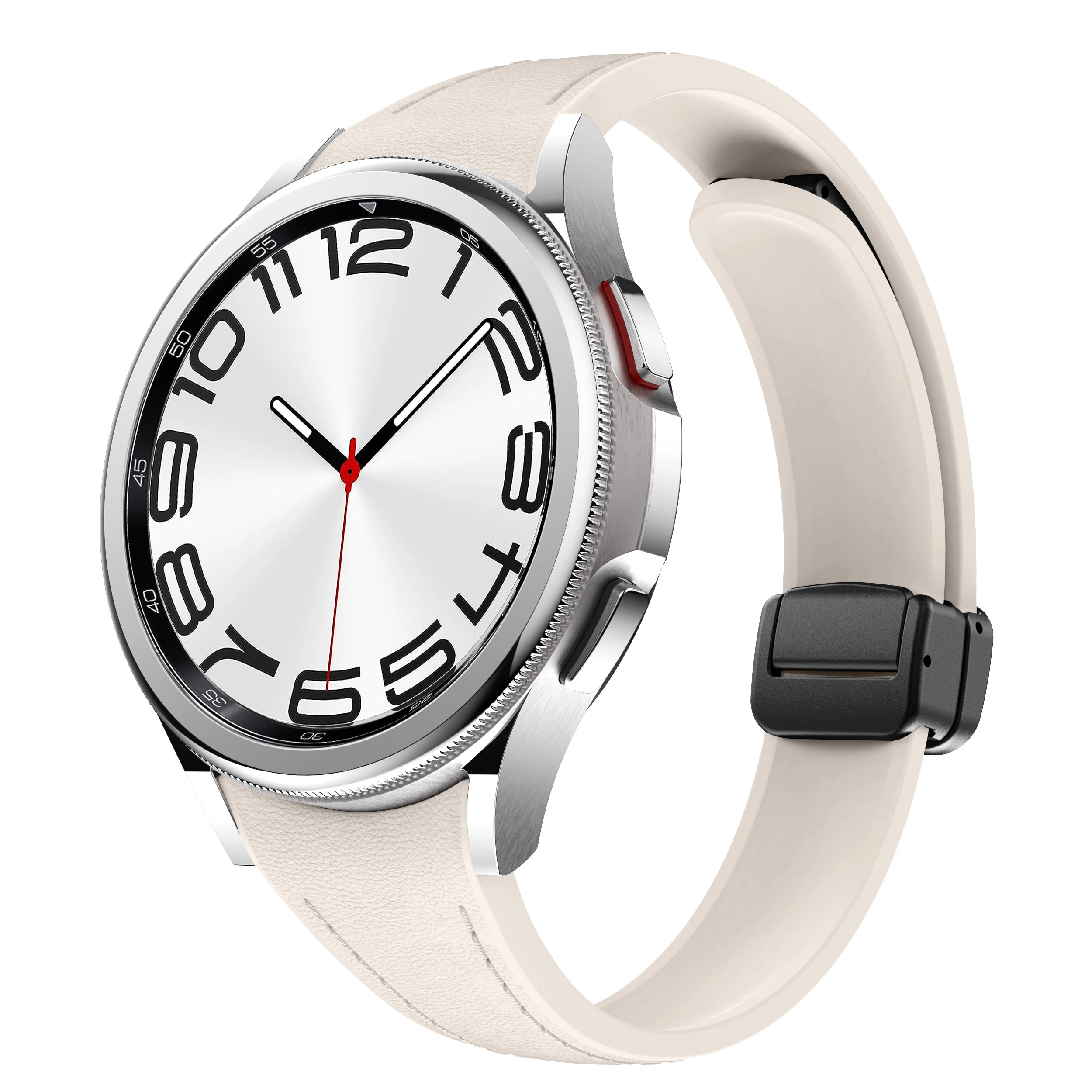 Premium Dual-Material Slim Watch Strap - Genuine Leather and Silicone