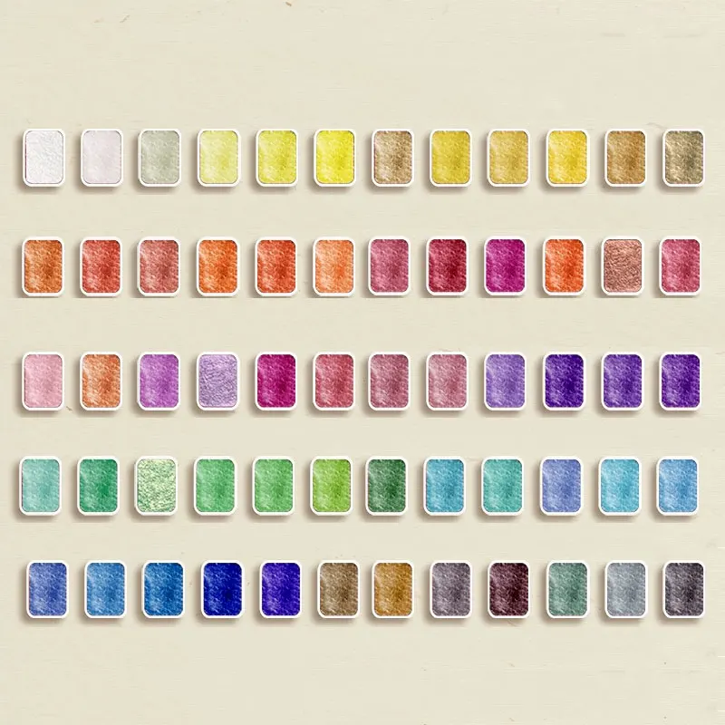 Pearlescent Solid Watercolor Paint Set 12/20/24/60 Color Acuarelas Pigment Glitter Watercolor Painting Artists School Supplies