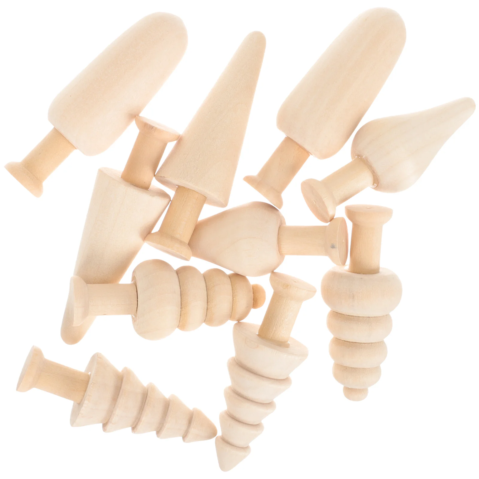 

Tree Wooden Unfinished Wood Painting Trees Unpainted Peg Miniature Toy Decor Crafts Mini Shapes Kids Mushroom Toys Plain