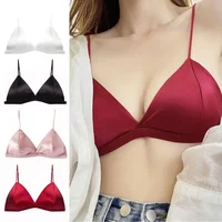 Soutien-gorge de Style français pour femmes, poitrine enveloppée, sangle d'épaule réglable, boucle unique, haut tubulaire Sexy en Satin, sous-vêtements, Lingerie 2