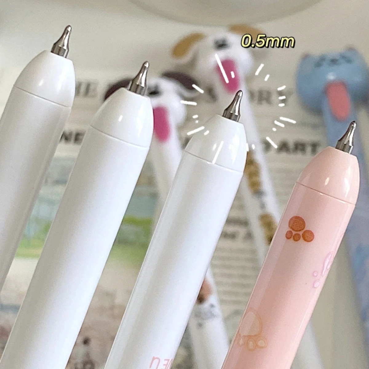 4 Unids/set Creativo Diseño De Gato Y Pájaro Bolígrafos De Gel Lindo Divertido Dcomprión 0,5mm Tinta Negra Bolígrafos De Critura Suministros De Papelería - AliExprs