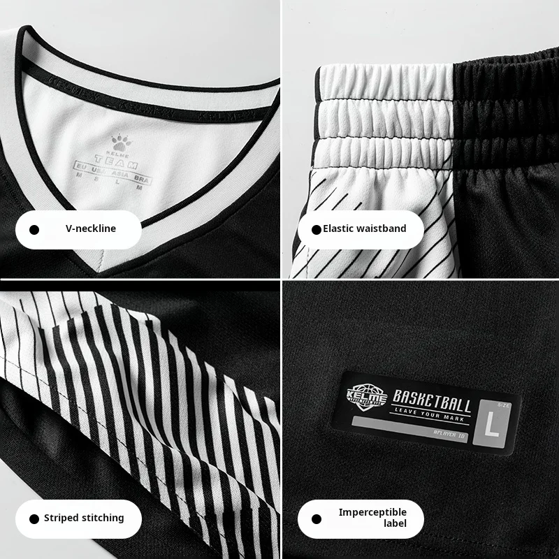 Men sports suit Basketball training clothes Kelme Men's Basketball Suit Customization College Student Competition Team Uniform American Training Uniform Jersey Customization
