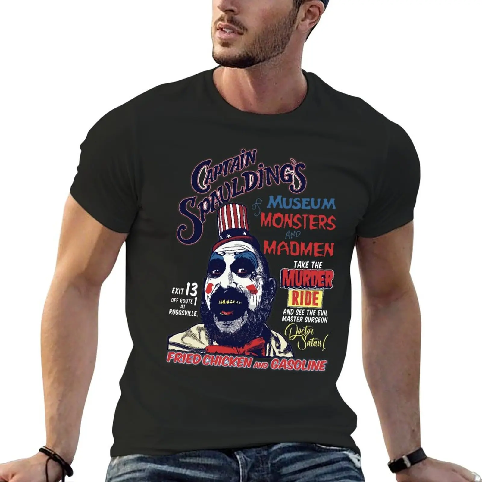 

Captain Spaulding S Museum of Monsters And Madmen Fresh T-shirt Movement T-shirts Cute Funny Sarcastic Leisure USA Size