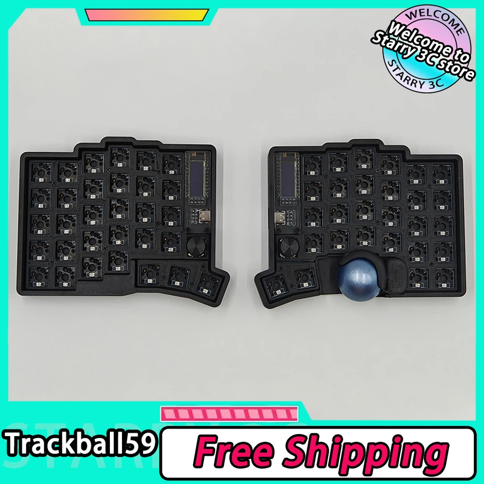 Trackball 39/44/47/59 Split Keyboard Kit RGB MX/Choc Switch