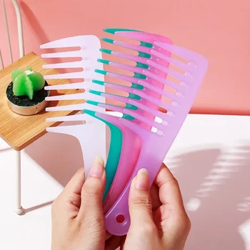 Pettine per capelli ricci a denti larghi grande Pettine per capelli lisci da donna Nessun nodo Pettine per parrucchiere addensato Strumenti per lo styling dei capelli
