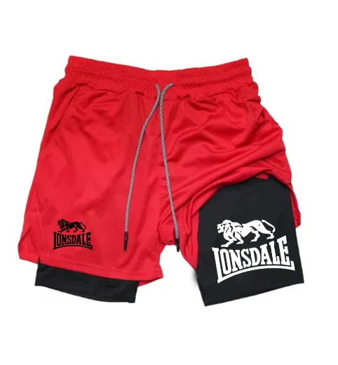 LONSDALE Summer Fashion Sports Running Shorts Men's 2 in 1 Quick Dry Workout Training Gym Fitness jogging shorts 5