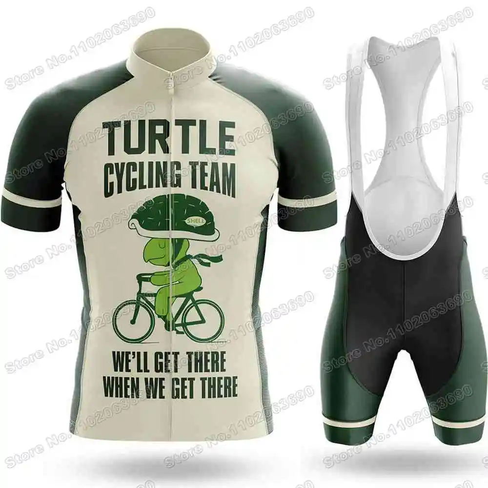 2025 Funny Turtle Cycling Jersey Set Tortoise Cycling Clothing Summer Road Bike Shirts Suit Bicycle Bib Shorts MTB Uniform 3