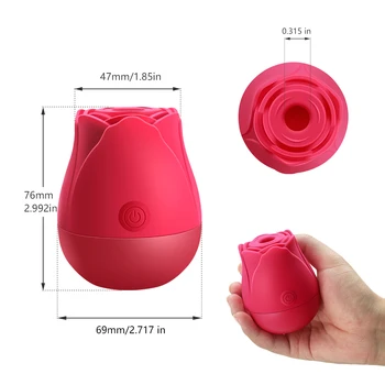Hot Rose Shape Clit Sucking Vibrator Sex Toys for Women Vagina Nipple Oral Sexy Product Female Masturbation Clitoris Climax 6
