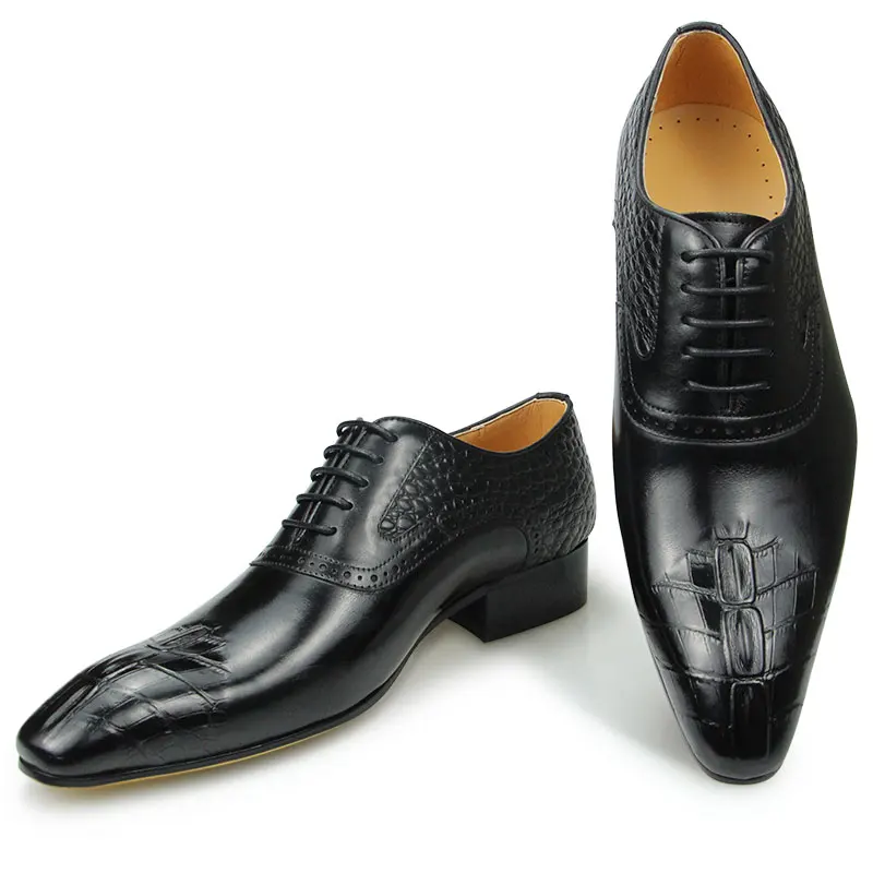 Men\'s Prince Classic Modern Formal Oxford Wingtip Lace Up Dress Shoes Men main image 3