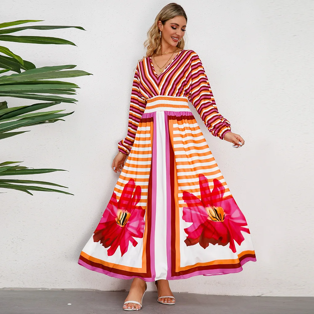 

Elegant African Dresses For Women Dashiki Autumn Winter Maxi Dress Ladies Traditional African Clothing Fairy Maxi Dreaes