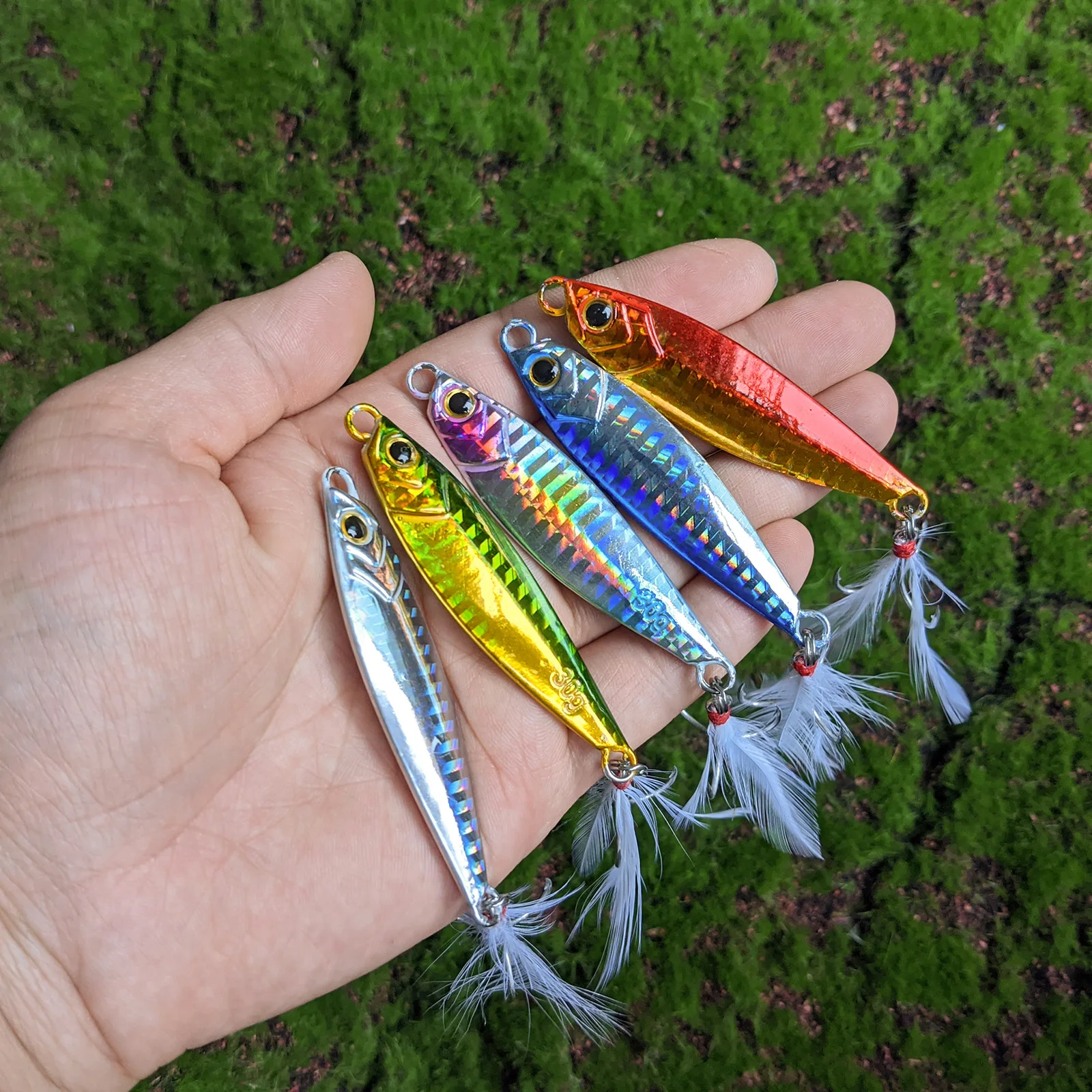 5pcs Fishing Lures Kit Metal Long Casting 1oz Spoon Baits Lead Saltwater  Walleye