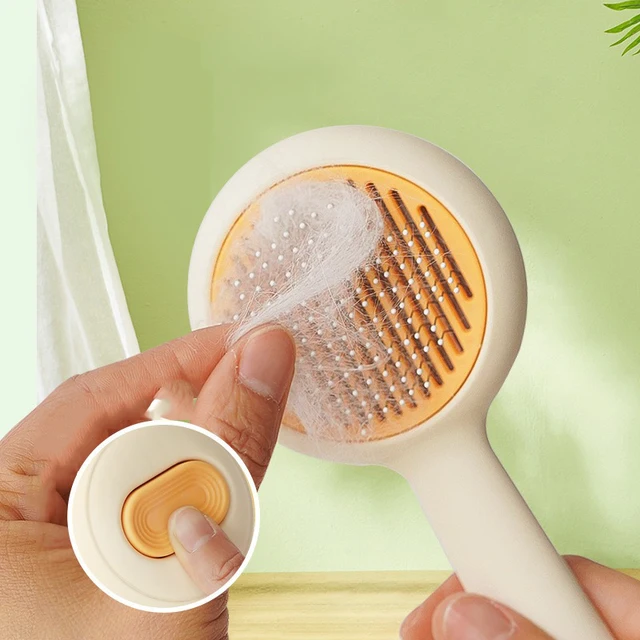 Pet self-cleaning comb cat comb pet wire brush self-cleaning steel needle comb pet dog supplies 3