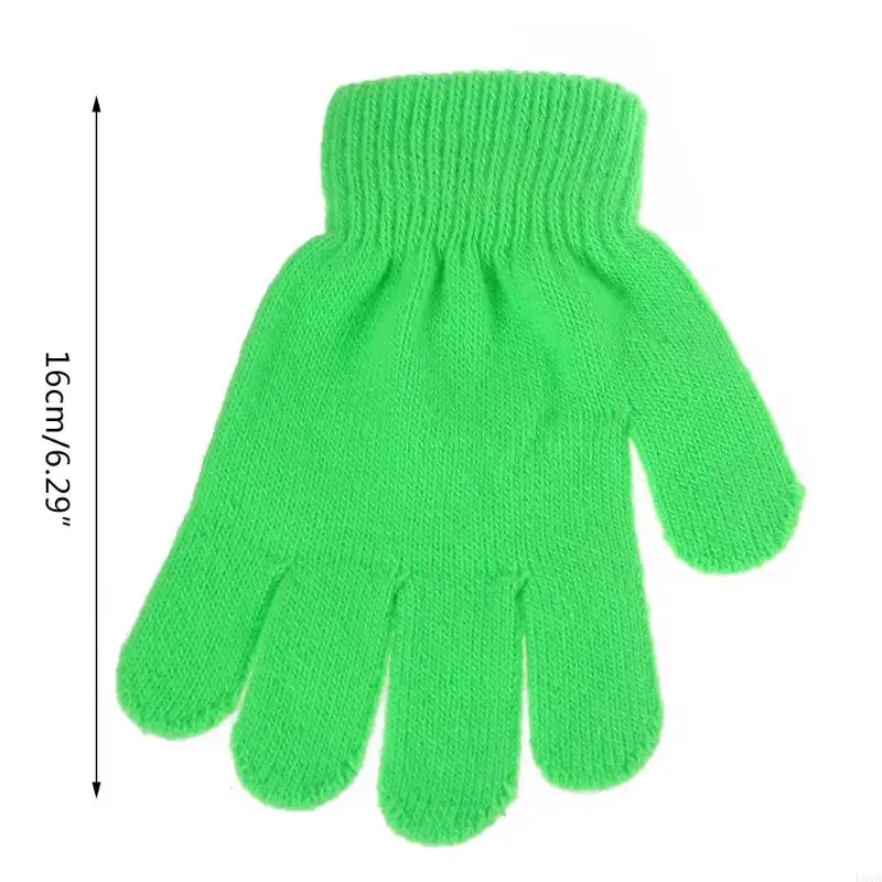 L5YA Unisex Warm Thick Thermal Gloves for Boys Girls Solid Color Soft Texture