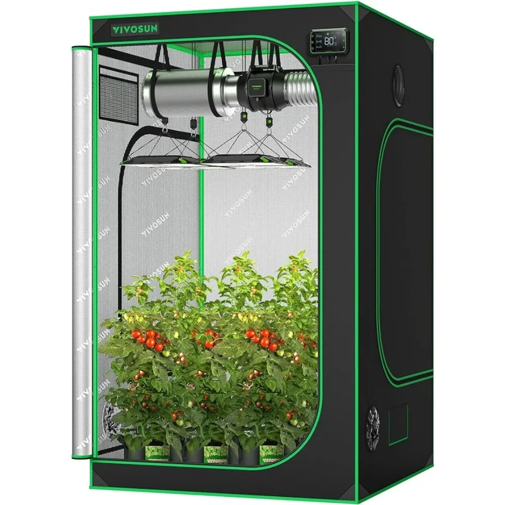 

4x4 Grow Tent, 48"x48"x80" High Reflective Mylar with Observation Window and Floor Tray for Hydroponics Indoor Plant