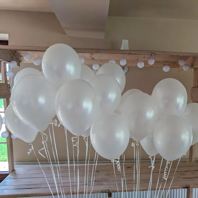 Lot De 30 Ballons Blancs Nacrés De 25 4 Cm En Latex Nacré - Temu