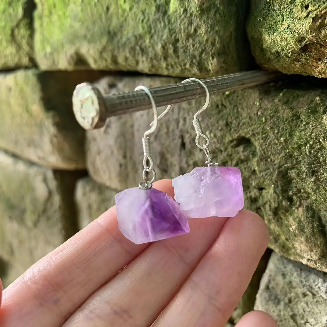 Natural Amethyst Earrings Silver 925 Original Gemstone Women High Quality Jewelry Design Handmade