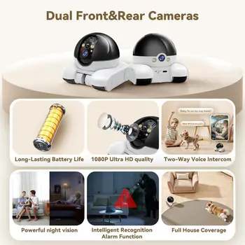 Pet Surveillance Cam era | 360° Robot Came ra,Baby Pet Camer a, Bidirectional Dialogue,Motion Detection,Dog/Cat/Baby/Elderly 1
