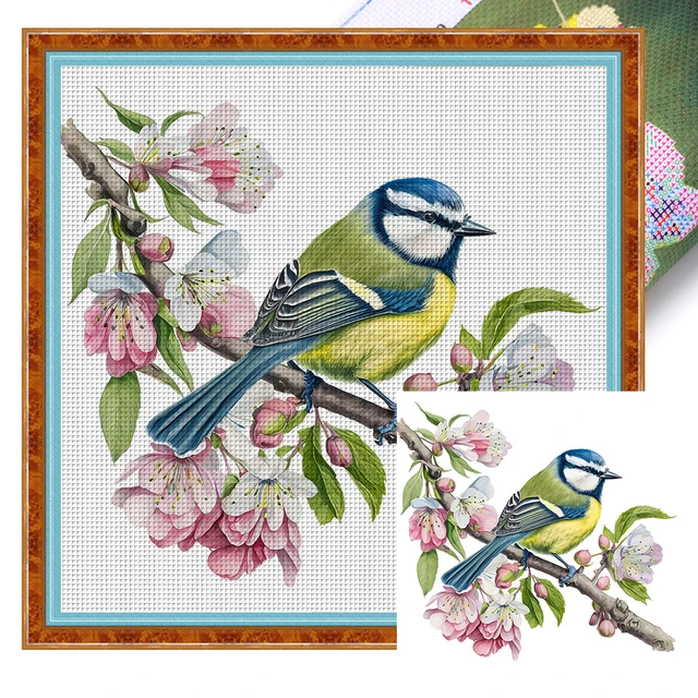 Kit de Broderie Complète en Fil de Coton 18ct, Kit de Point de Croix avec Animaux Imprimés 6