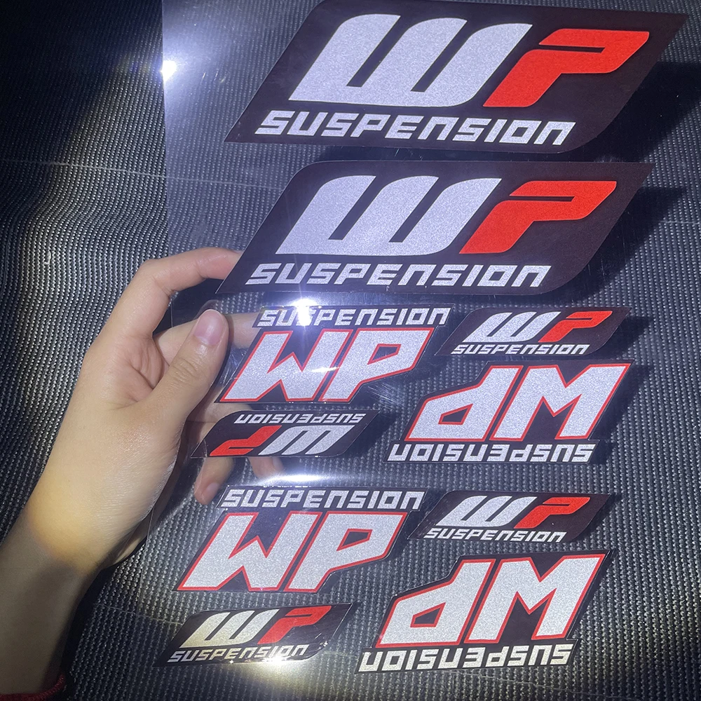 Motorcycle Shock Absorber Sticker WP Luminous Sticker A set Reflective Emblem Sticker Decal Motorcycle For WP suspension