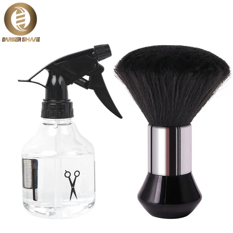 하이 퀄리티 스프레이 병 목 브러시 세트, 헤어 클리닝 커팅 브러시, 플라스틱 물 캔, 미용 스타일링, 이발사 액세서리 