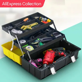 AliExpress 컬렉션 AIRAJ 하드웨어 도구 상자 세트, 플라스틱 두꺼운 조합 가방, 전기 기사 목수 전기 드릴