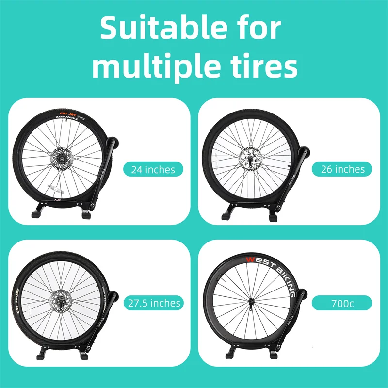  Vousile Estante de estacionamiento para el suelo de la bicicleta,  soporte de almacenamiento de bicicletas para interior y exterior, portátil,  para ruedas de 20, 22, 24, 26, 27, 27.5, 28 y