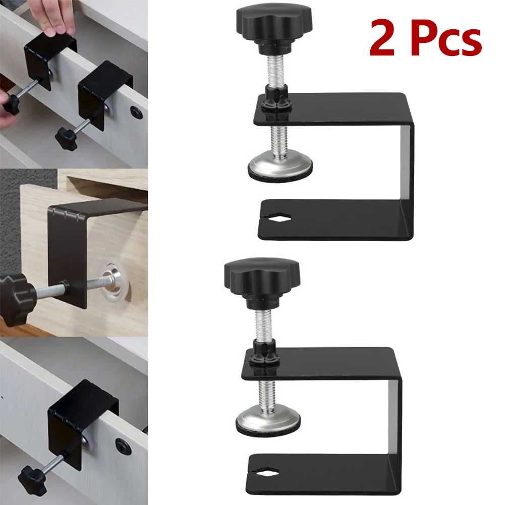

2pcs Stainless Steel Drawer Front Installation Clamp 73*60mm Electrostatic Spraying Process Workshop Equipment Hand Tools Clamps