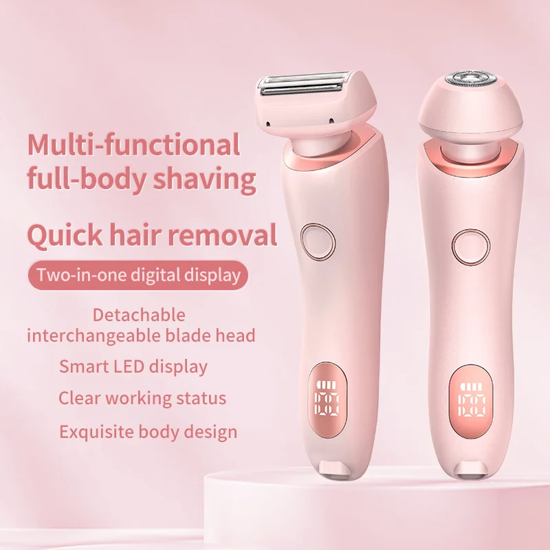 Women Electric Epilator 2 in 1 Waterproof Dual Head Rechargeable Hair Remover for Face Body electric epilator