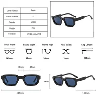 JNPCXI Fashion Blue Square Sunglasses For Women Men Retro Luxury Designer Clear Lens Sun Glasses Shades UV400 Eyeglasses - Image 5