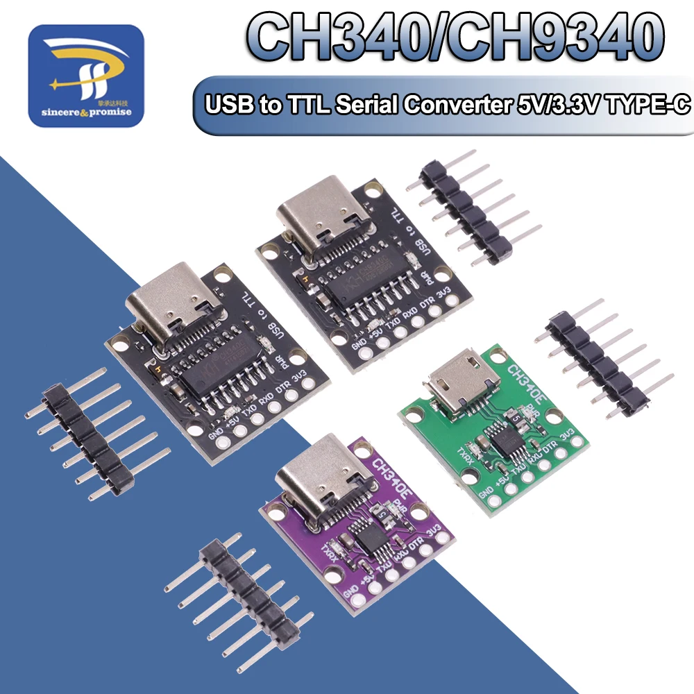 MSOP10 USB to TTL Serial Converter, 5V/3.3V Alternative CH340 Module TYPE-C Interface For Arduino Pro Mini CH340C CH9340 CH340E