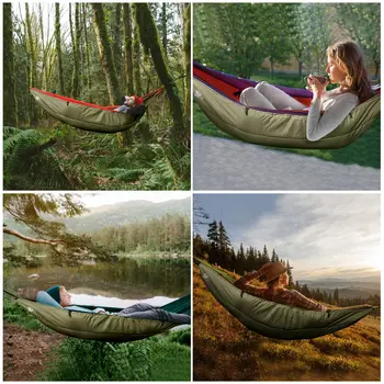 Night Cat Hammock Underquilts Sleeping Bag Single Insulated Under Blanket 4 Seasons Lightweight Soft Warm 5-20℃ 8x3.6ft 3