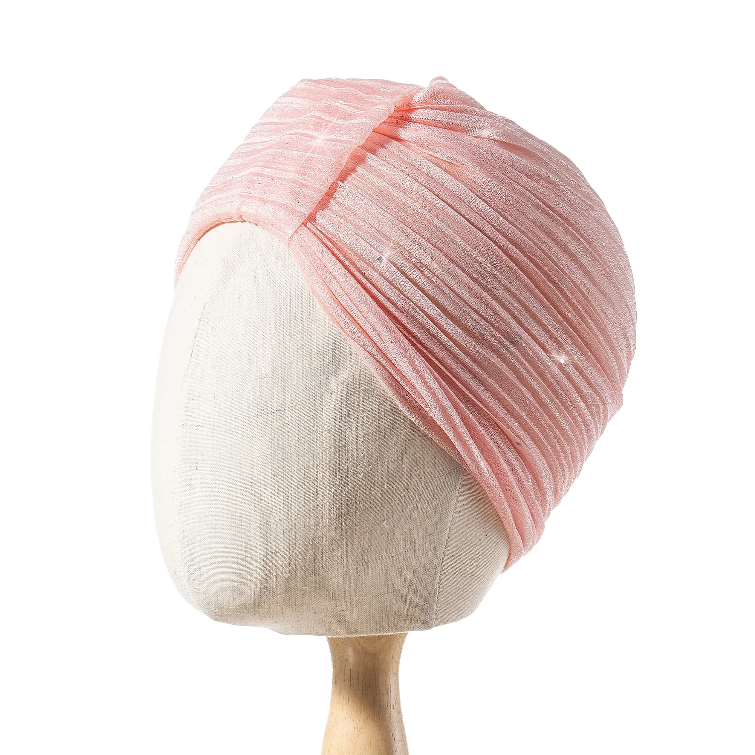Women's Solid Color Knotted Turban Fold Chemo Cap Cancer Hat Hair Loss Headscarf Head Wrap Headband 4