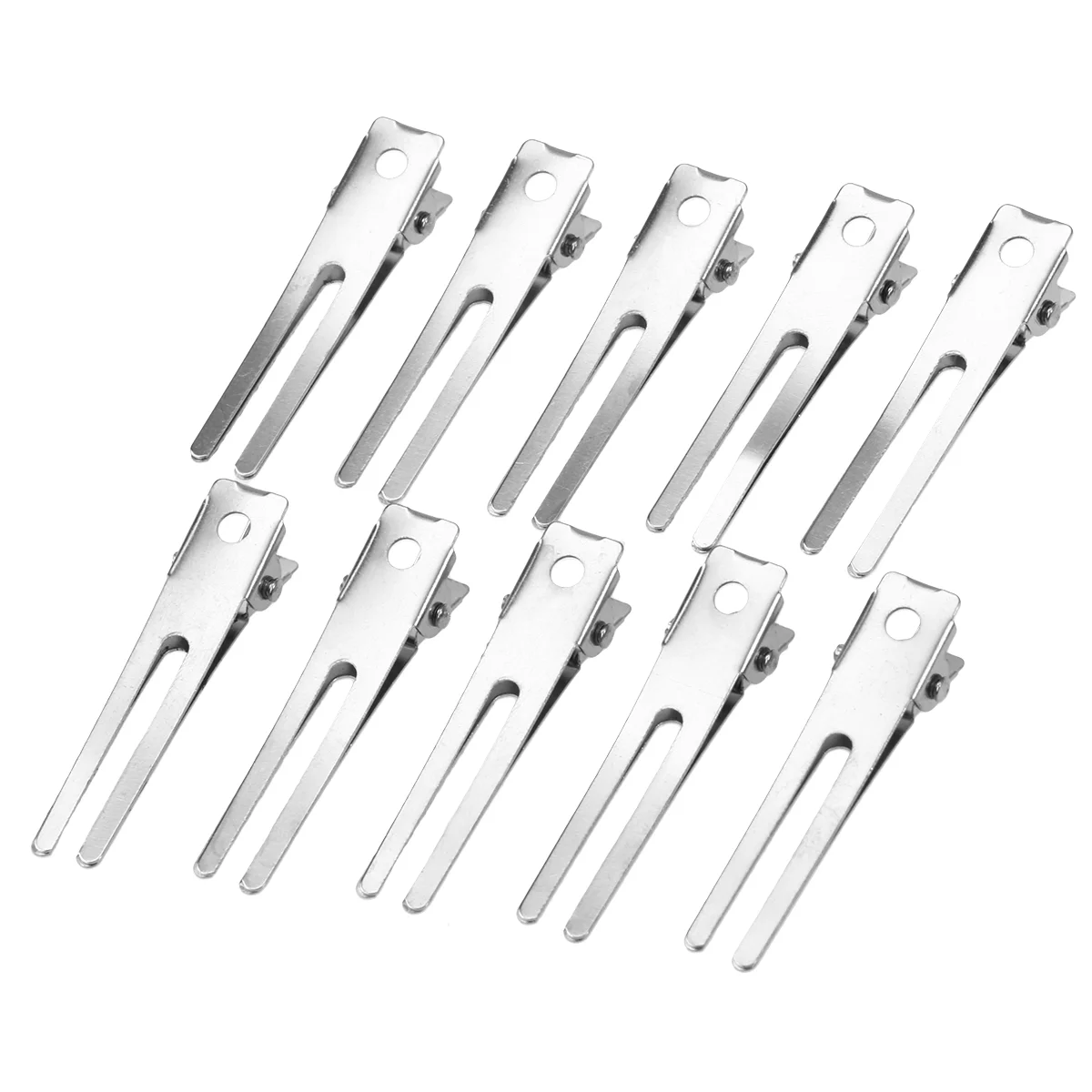 

50pcs Silver Double Prong Alligator Hair Clips Metal Alligator Clips