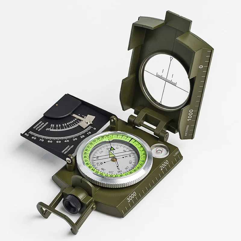 

Outdoor Multifunctional Compass, Military Green High-Precision Ratio, Cross-Country Inclinometer, For Adventure Hiking