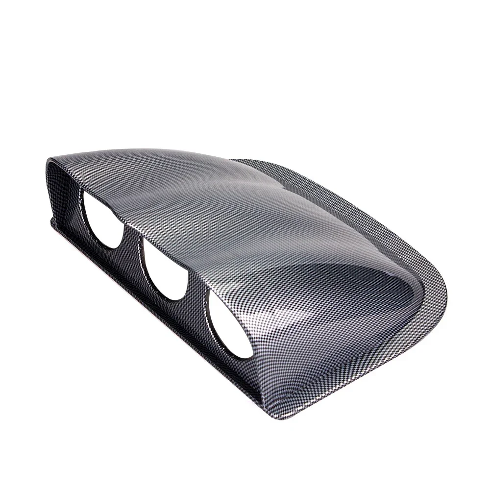 2 Inch 52mm Gauge Pod Mount Holder Dual Triple Gauge Pod Carbon Fiber Style/Gloss Black Dash Mount for Racing Car Universal