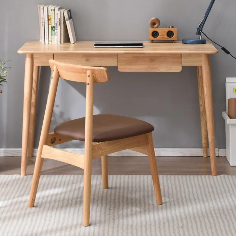 Solid wood desk Nordic small apartment computer with drawer writing Simple desktop computer