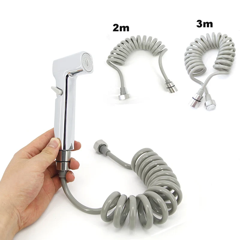 Adjustable silver Toilet Bidet Sprayer Hand Faucet Shower wc Head Spray Bathroom Self Cleaning Handheld For Sanitary Shattaf B4