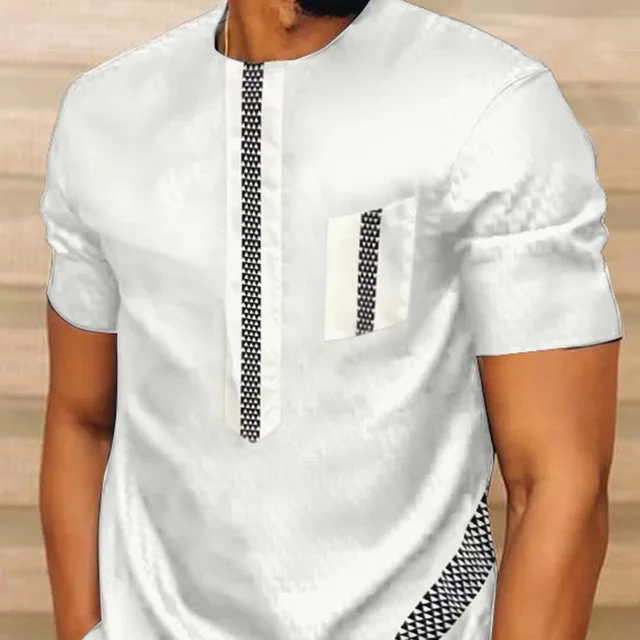 Adekunle Short Sleeve Dashiki Shirt - Image 4
